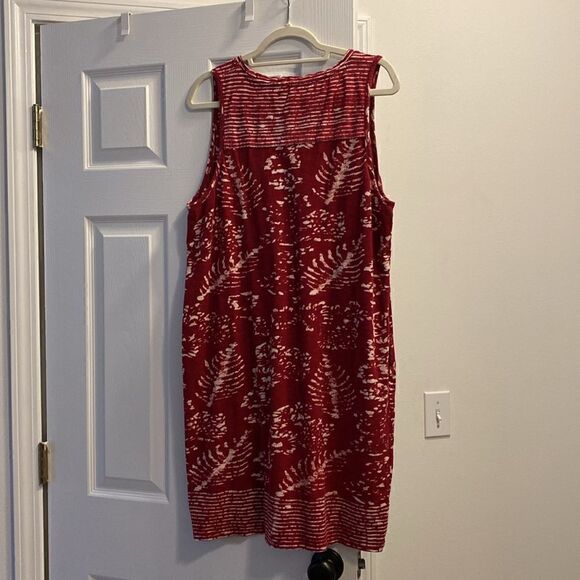 Lucky Brand Maroon Sleeveless Batik Dress Size XL - Picture 9 of 11